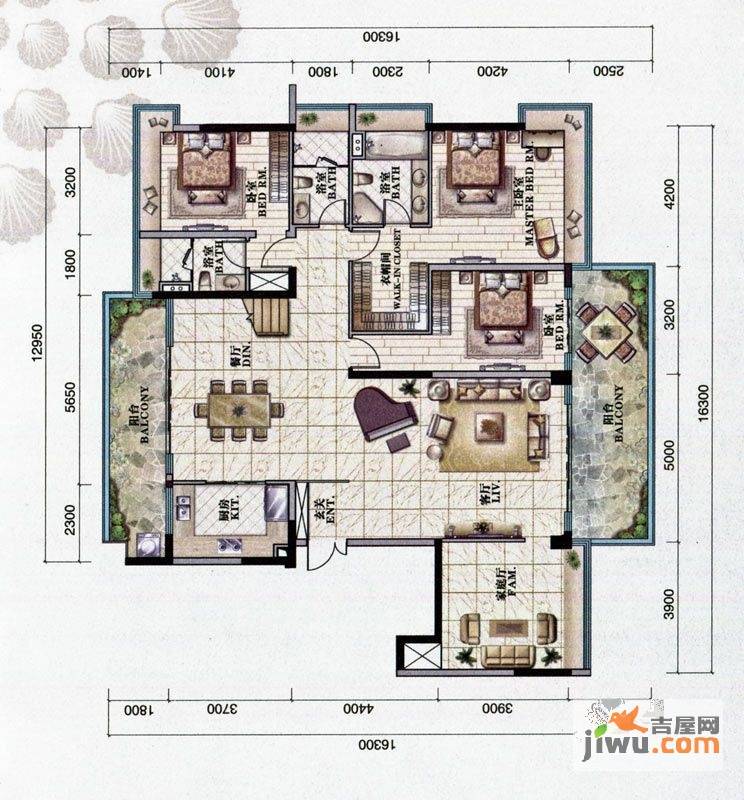 格力海岸格力海岸1101房一层户型8室3厅6卫1厨