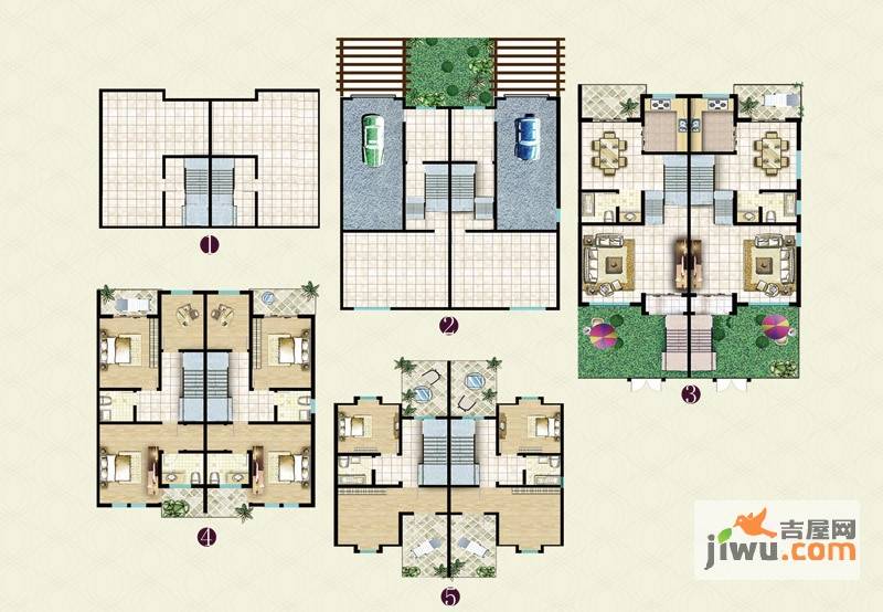 御海宝地公馆御海宝地公馆城市联排a户型图4室2厅4卫1厨