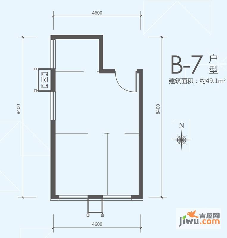 波普工社1室1厅1卫户型图