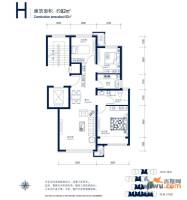 北京城建徜徉集3室2厅1卫92㎡户型图