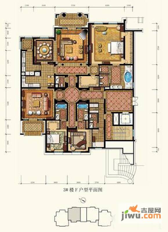 北京御园4室3厅3卫360㎡户型图