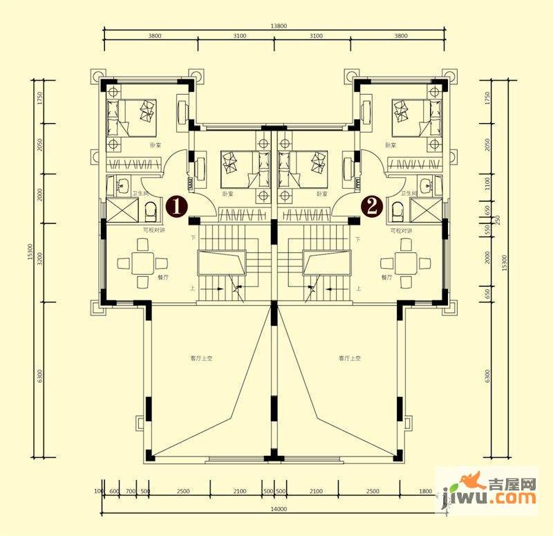 郡望4室2厅3卫户型图