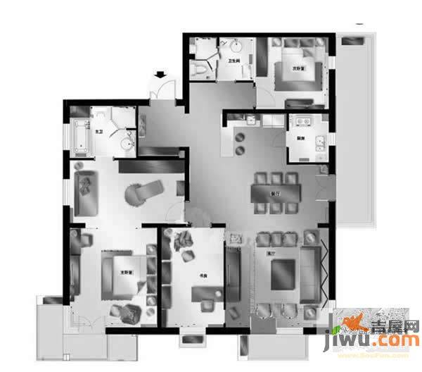 大成郡3室2厅2卫160㎡户型图