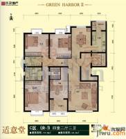 京汉铂寓4室2厅2卫户型图