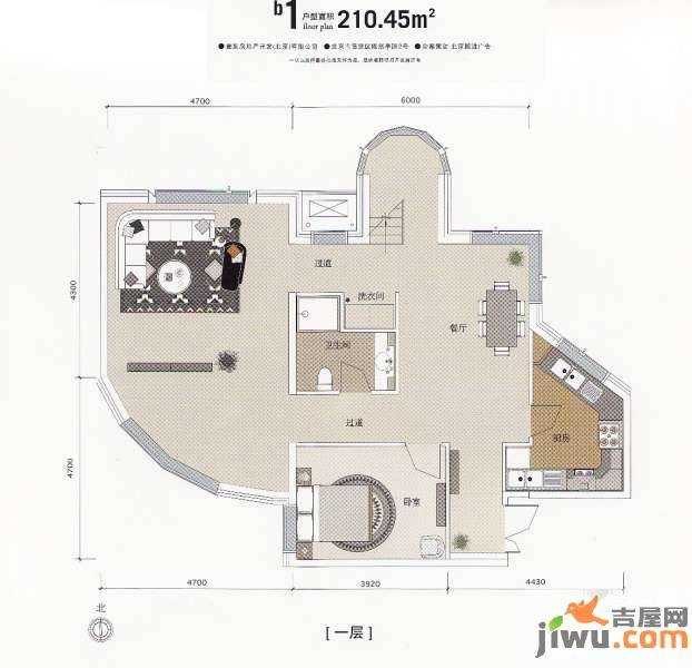 陶然廷2室1厅1卫210.4㎡户型图