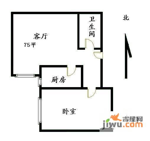 天通苑1室1厅1卫户型图