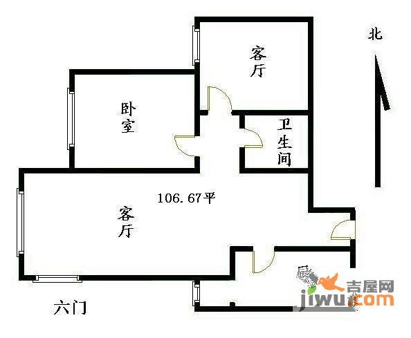 天通苑2室1厅1卫户型图