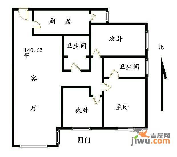 天通苑3室1厅2卫户型图