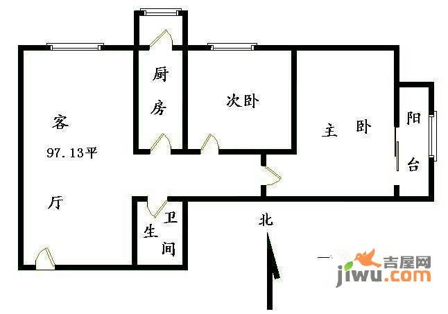 天通苑1室1厅1卫户型图