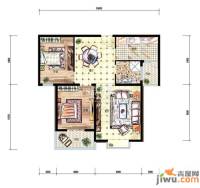 水色时光花园2室2厅1卫户型图
