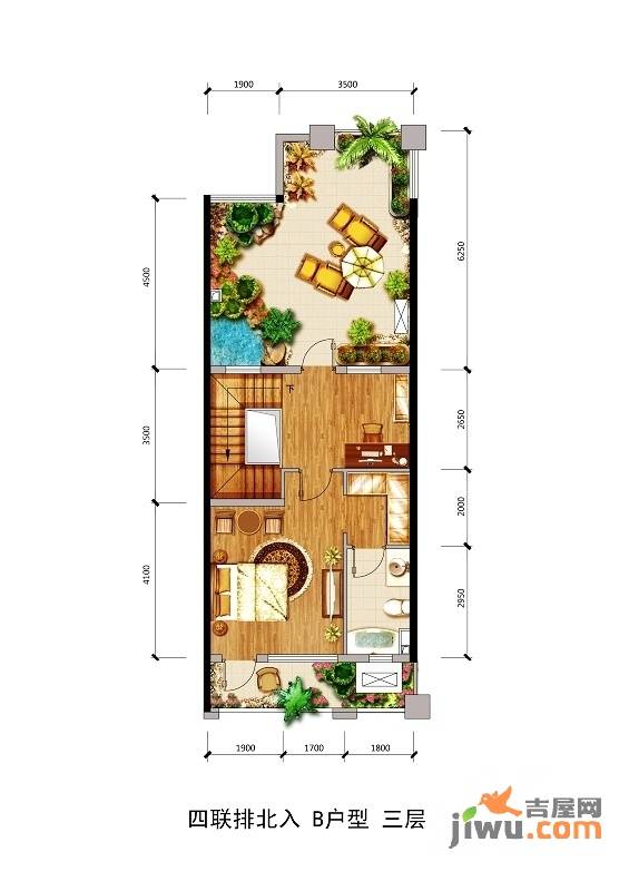 孔雀海0室2厅1卫户型图