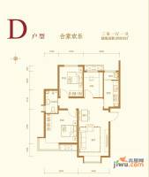 中国水电云立方3室1厅1卫89㎡户型图