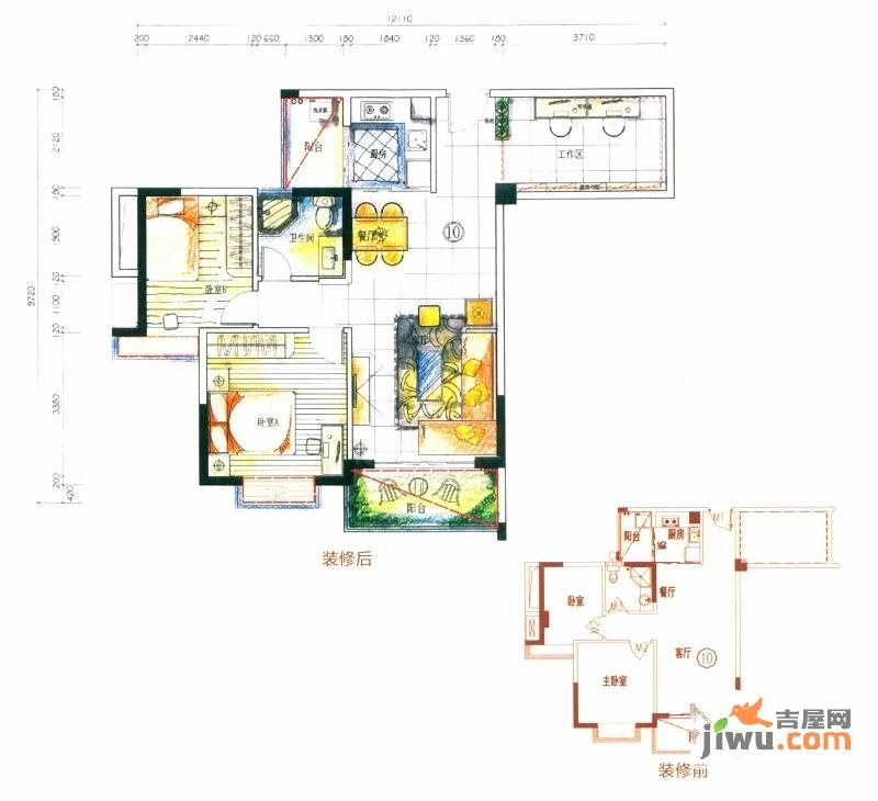 汇盛国际3室2厅1卫89㎡户型图