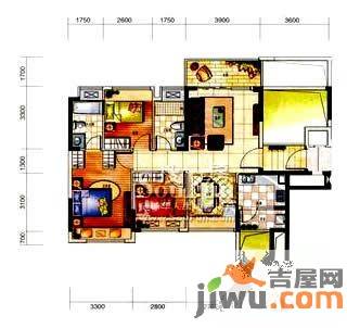 风临花语岸3室2厅2卫户型图