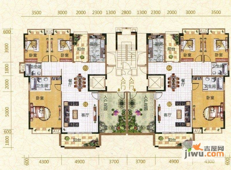 新世纪领居二期3室2厅2卫163㎡户型图