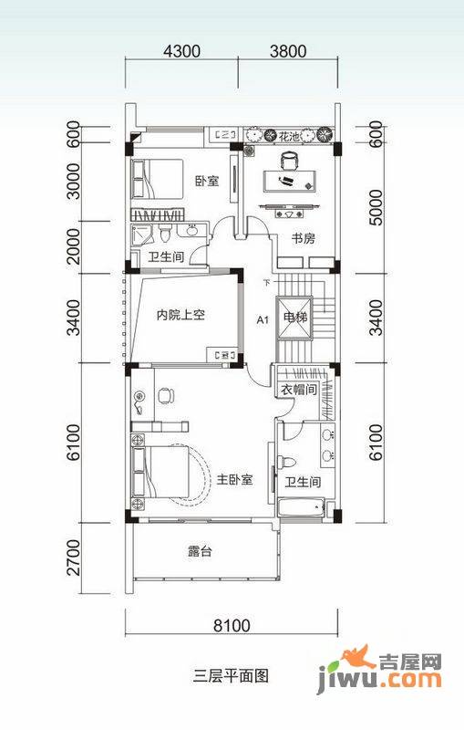 金地博登湖三期6室3厅3卫244㎡户型图