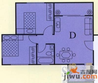 东田丽园五期2室2厅1卫75㎡户型图