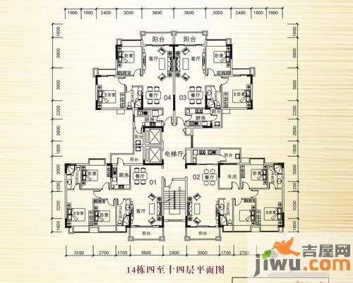 阳光粤港二期2室2厅1卫89.6㎡户型图