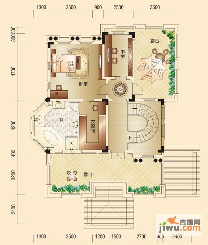 绿茵温莎堡五期2室2厅2卫553.9㎡户型图