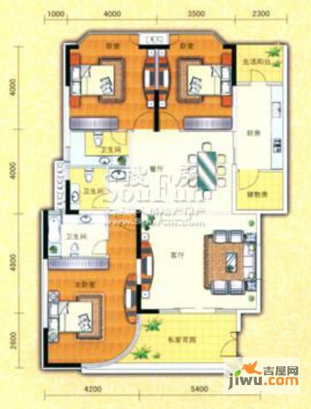 世纪绿洲二期3室2厅0卫166㎡户型图