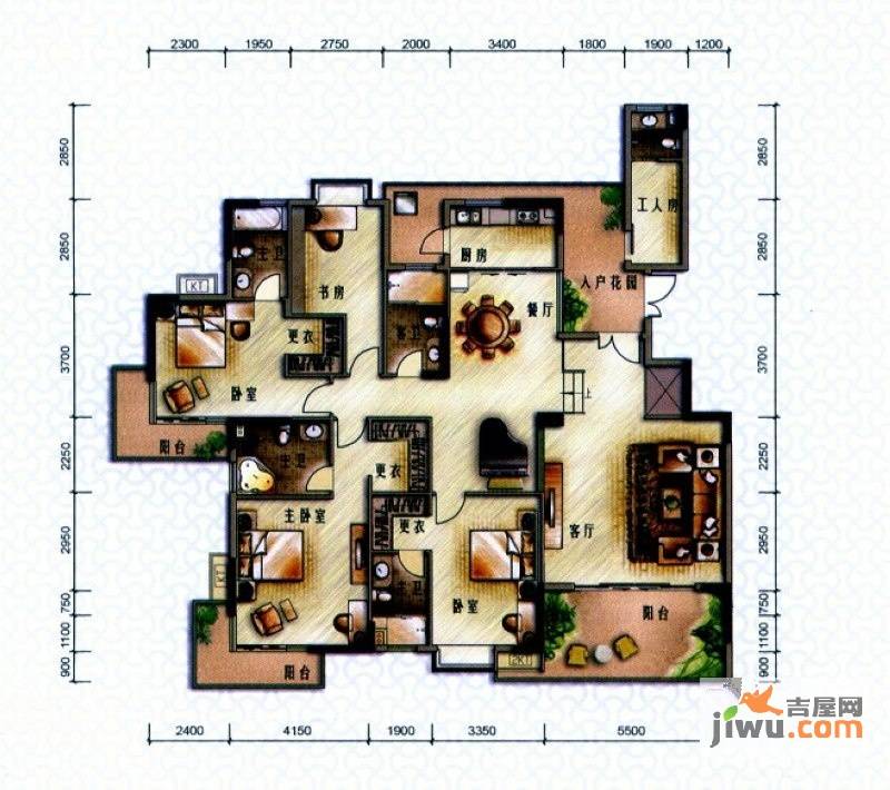 阳光海岸二期悦湾5室2厅2卫227㎡户型图