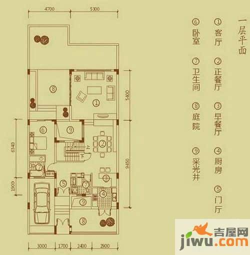 万科棠樾1室3厅1卫195㎡户型图