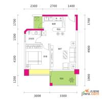 瑞麒紫居·梦想家园1室1厅1卫51㎡户型图