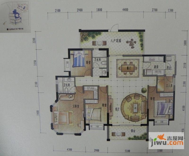 龙光城4室2厅2卫170.8㎡户型图