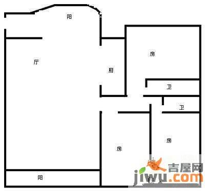 金辉新苑3室2厅2卫113㎡户型图