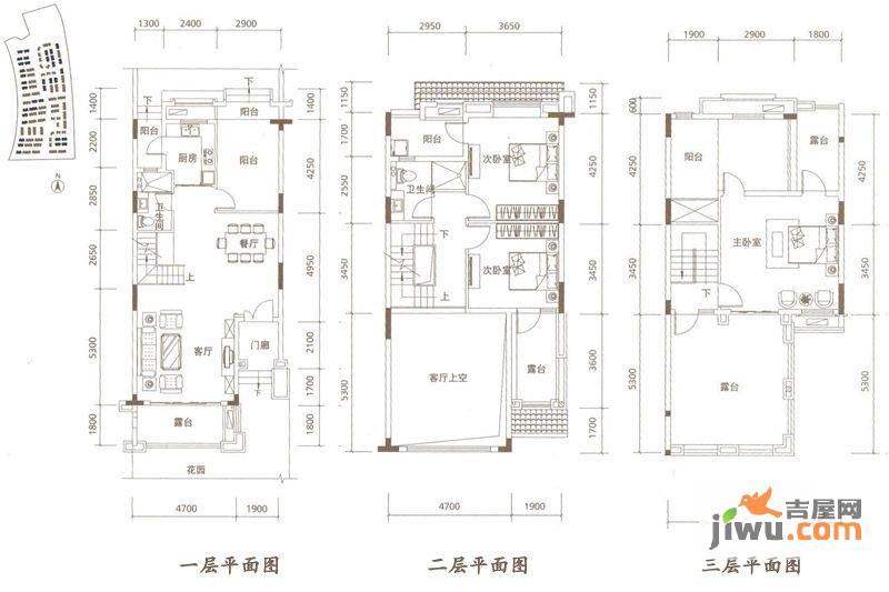 富力湾3室2厅3卫159㎡户型图