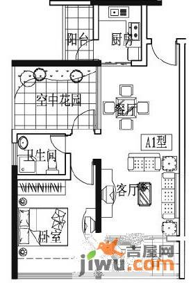 凯南莱弗城2室2厅1卫69.3㎡户型图