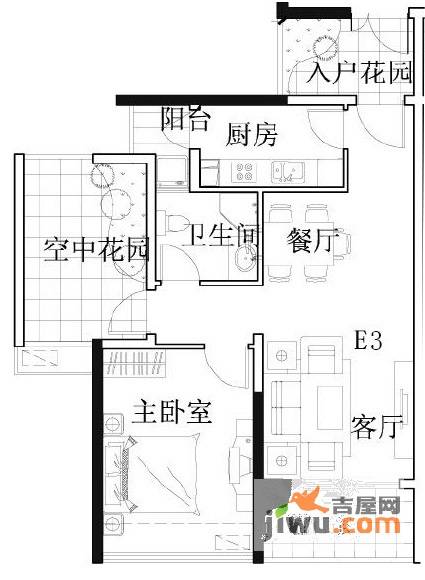 凯南莱弗城2室2厅1卫72.6㎡户型图