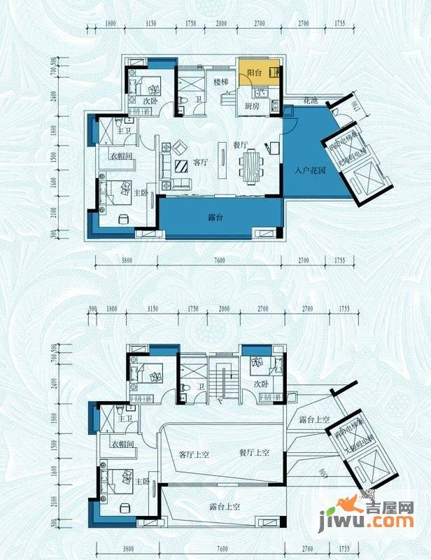 半山豪庭5室2厅4卫195.6㎡户型图