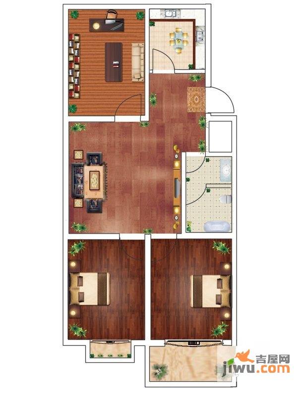 润合花园3室1厅1卫115.7㎡户型图