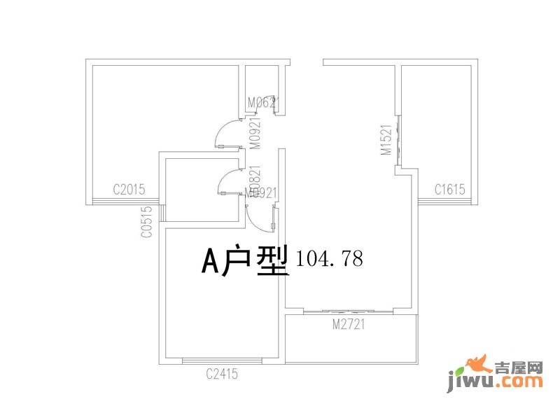 蓝顿21街区普通住宅104.8㎡户型图