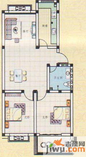 吉祥如意城2室2厅1卫88㎡户型图