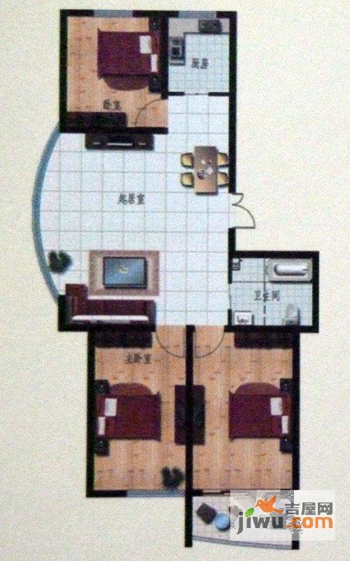 正泓新天地3室2厅2卫135.4㎡户型图