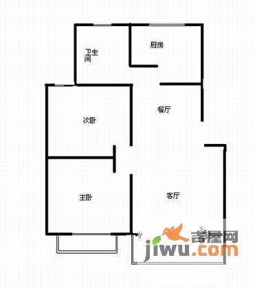 天和湖滨2室2厅1卫户型图