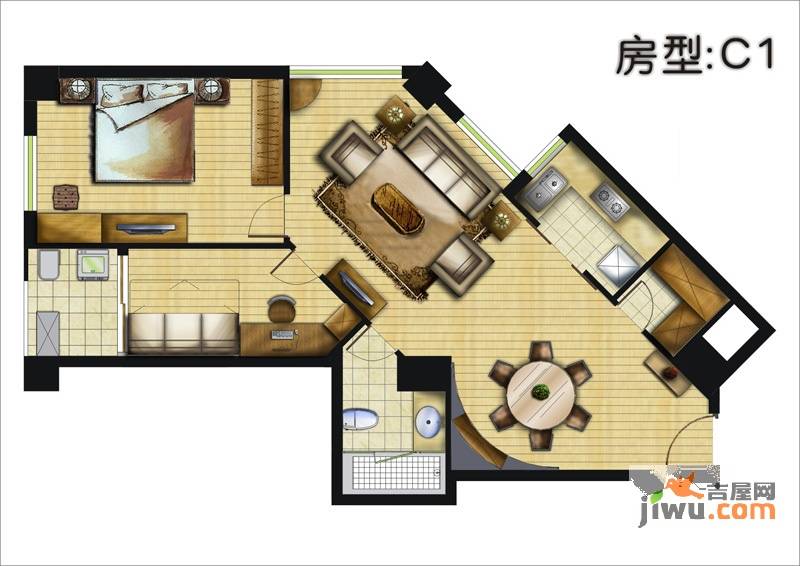 碧云公馆2室2厅1卫101㎡户型图