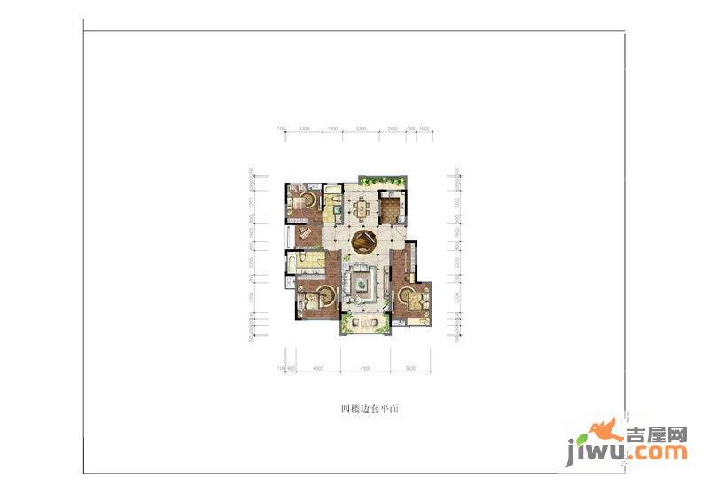 兰湖美域3室2厅2卫140㎡户型图