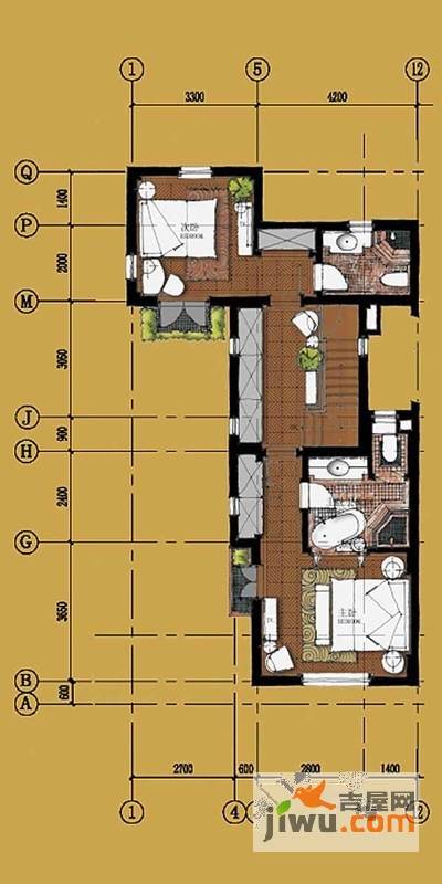 上置绿洲香岛原墅2室2厅1卫152㎡户型图