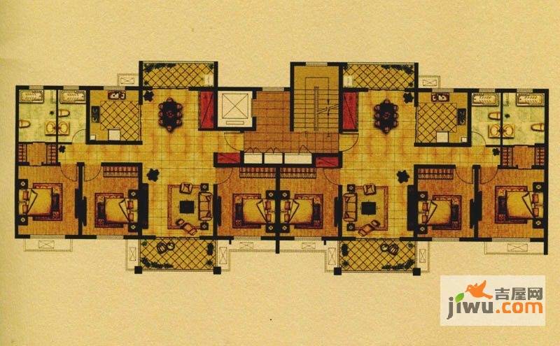 张江汤臣豪园四期3室2厅2卫132㎡户型图