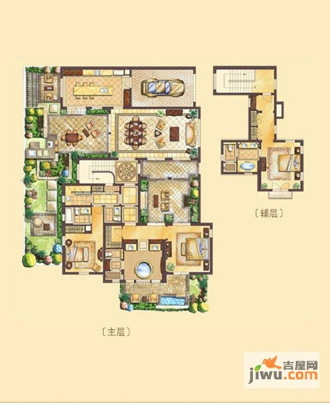 长泰淀湖观园3室2厅4卫308㎡户型图