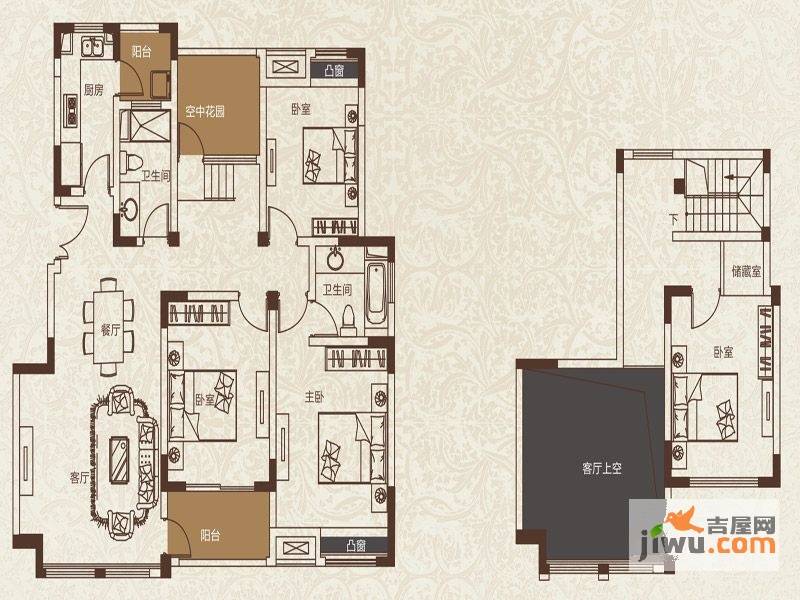 南洋壹号公馆4室2厅2卫161㎡户型图