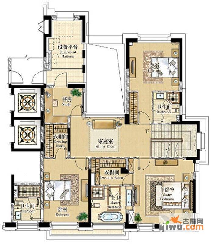 仁恒森兰雅苑别墅5室2厅4卫336㎡户型图