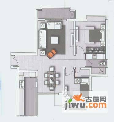 中海瀛台2室2厅1卫户型图