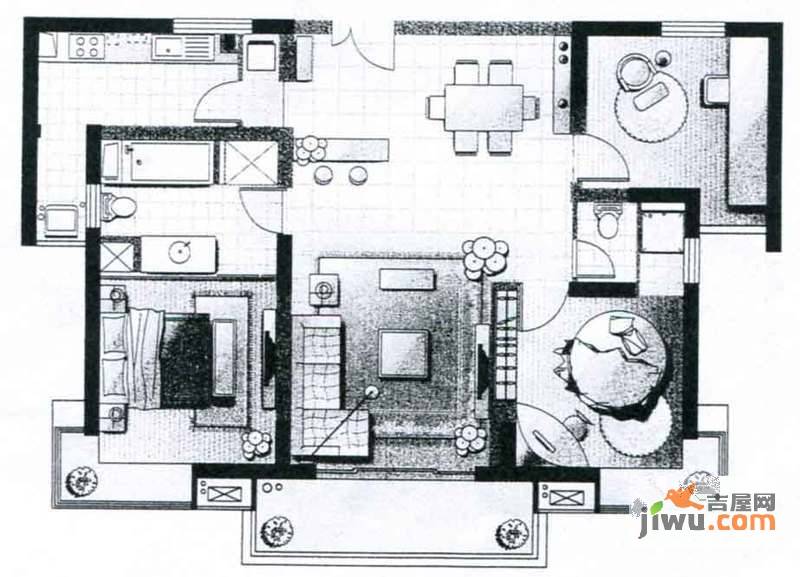 馥敦坊2室2厅2卫户型图