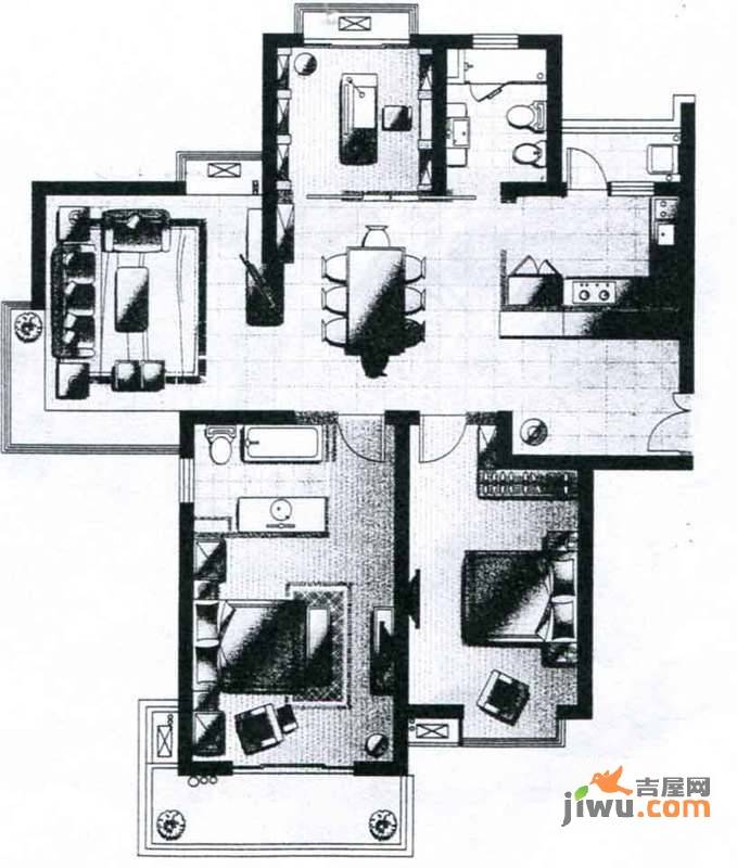 馥敦坊2室2厅2卫户型图