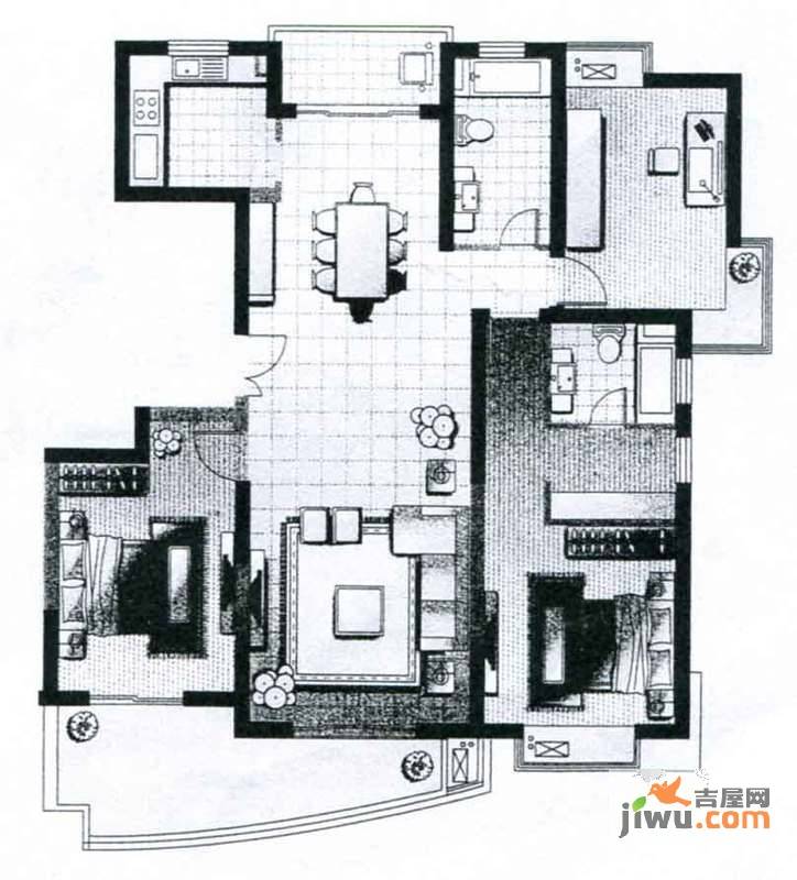 馥敦坊2室2厅2卫户型图