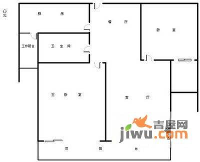 绿地领海二期绿地国际SOHO城2室2厅1卫户型图